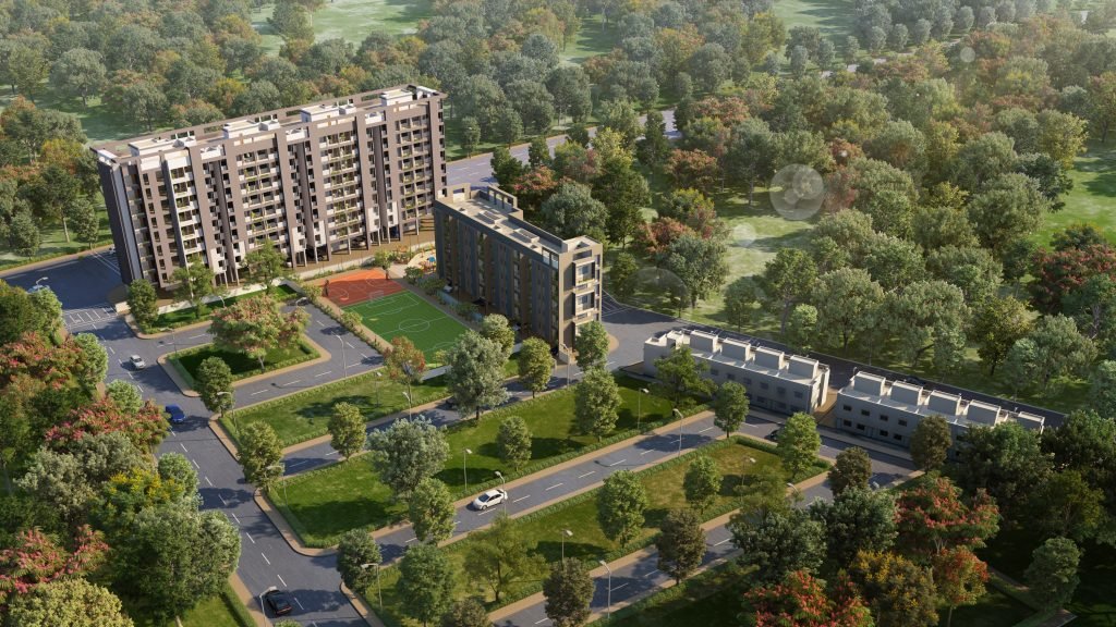 Arial Bird Eye view - Residential Area in USA