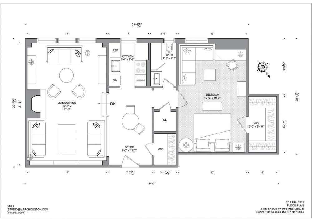 CAD Drafting of a Furniture Layout In New York City