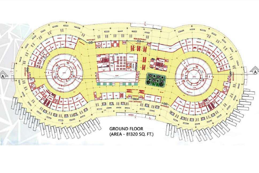 CAD Drafting -Mall's Floor Draft