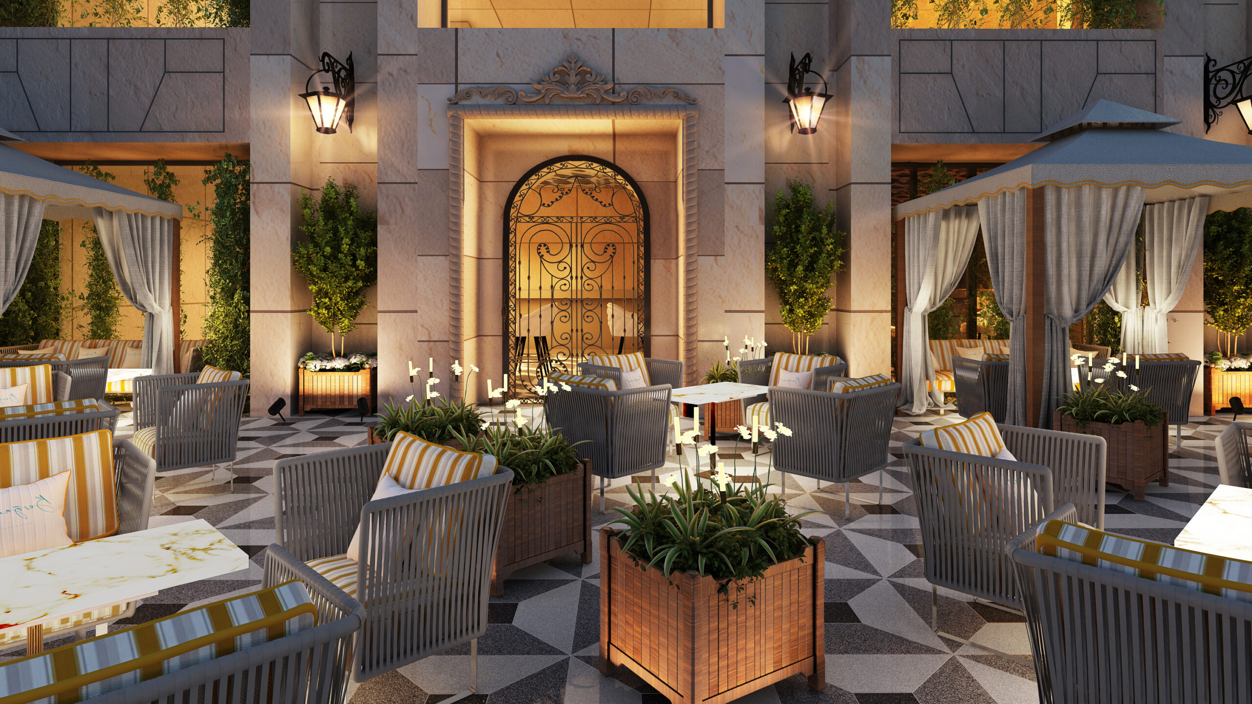 3D Interior Rendering for Hotel Grand Restaurant in New Delhi